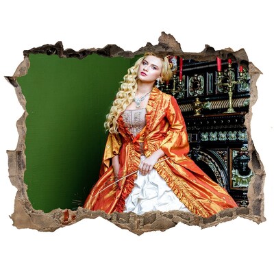 Autocolant de perete gaură 3D Un bal regal într-un interior istoric