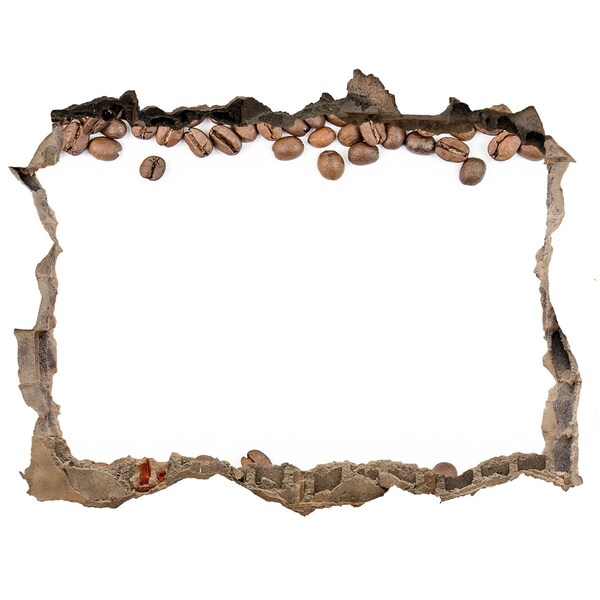 Autocolant un zid spart cu priveliște Perete de boabe de cafea spart