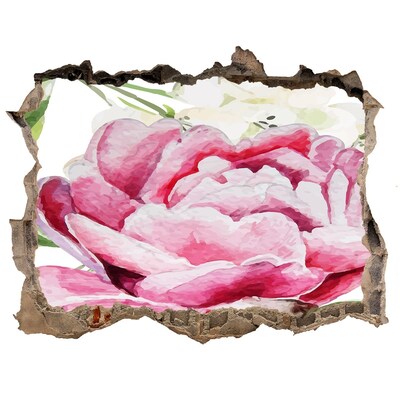 Autocolant de perete gaură 3D Peisaj floral cu gaură în perete