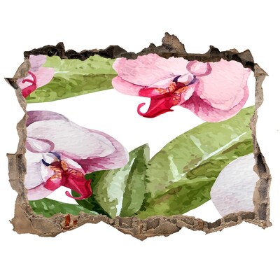 Fototapet un zid spart cu priveliște Un paradis al florilor în spatele zidurilor