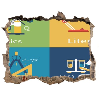 Fototapet 3D gaură în perete Știința în acțiune