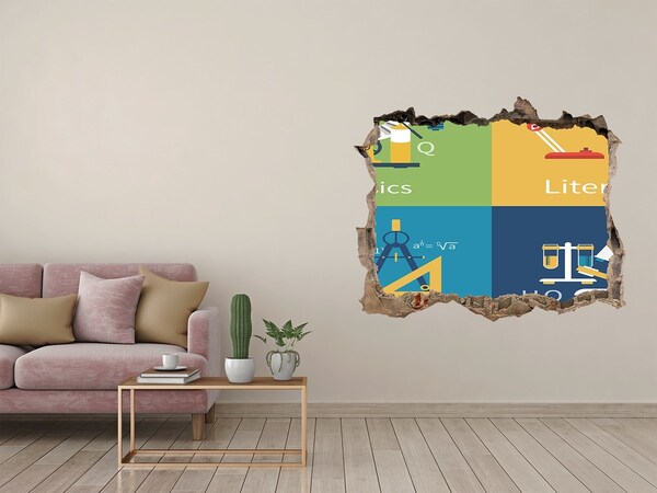 Fototapet 3D gaură în perete Știința în acțiune