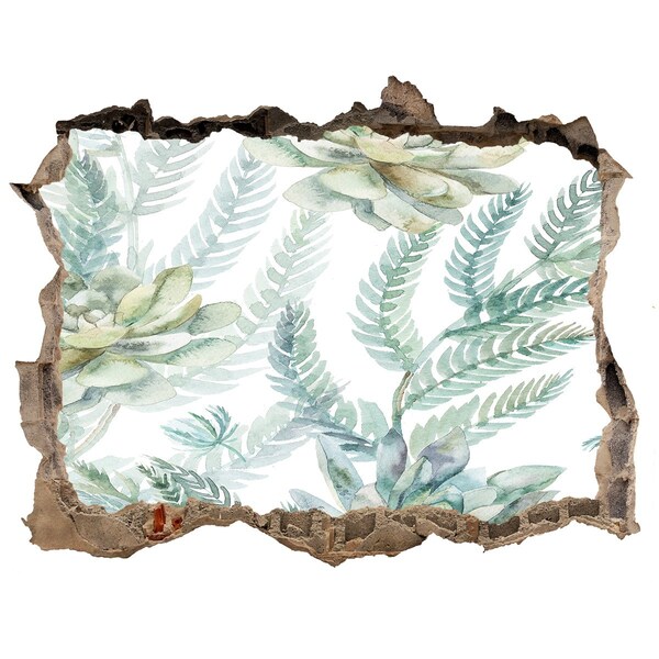 Autocolant 3D gaura cu priveliște O oază verde în beton