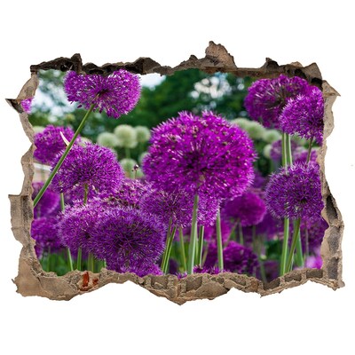 Autocolant gaură 3D Un paradis floral în nuanțe de violet