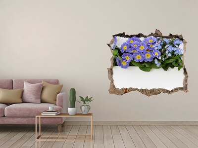 Autocolant gaură 3D Flori albastre