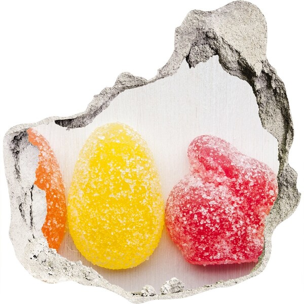 Autocolant autoadeziv gaură Jeleuri dulci într-o gaură în perete