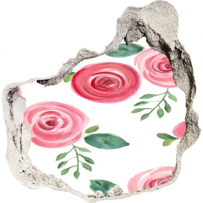 Autocolant un zid spart cu priveliște Gaură de floare în perete