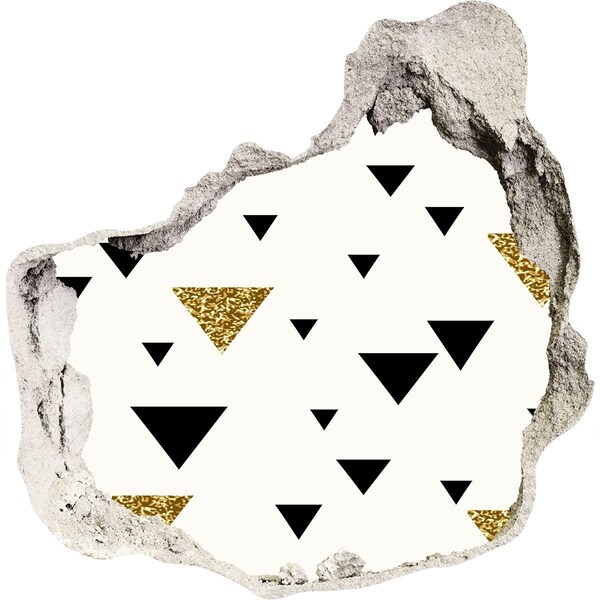 Fototapet un zid spart cu priveliște Design modern cu triunghiuri