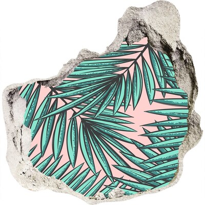 Autocolant autoadeziv gaură Vegetație tropicală într-o gaură în perete