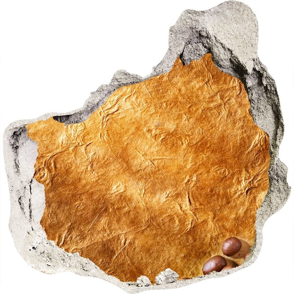 Autocolant gaură 3D Gaură de aur în perete