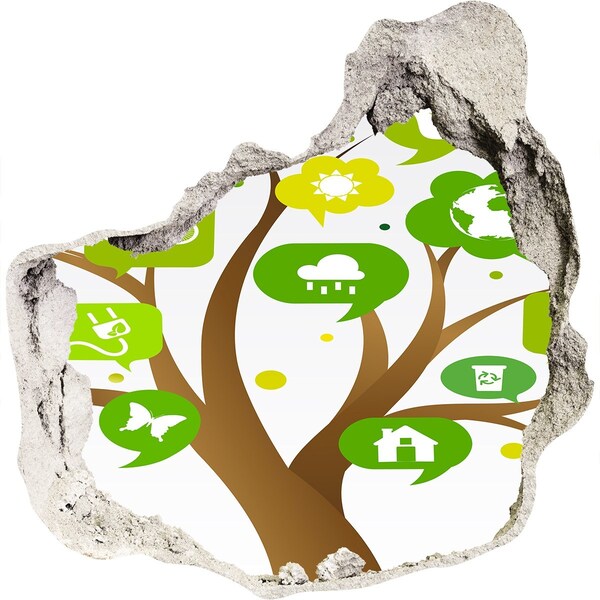 Fototapet 3D gaură în perete Lumea verde a naturii