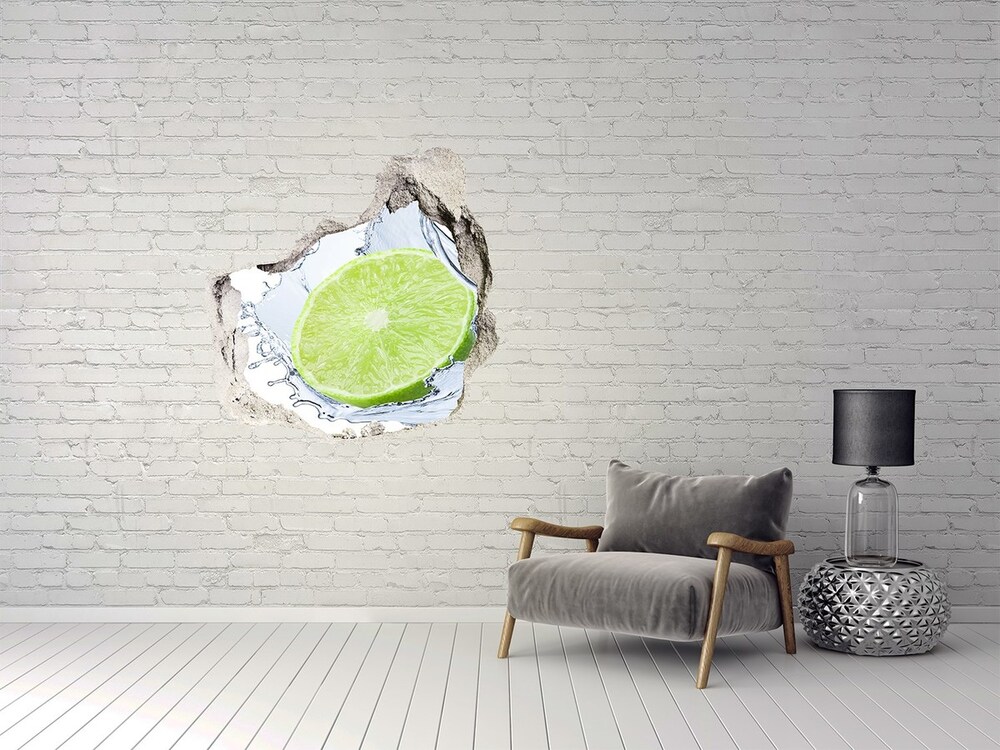 Fototapet 3D gaură în perete Lămâie verde