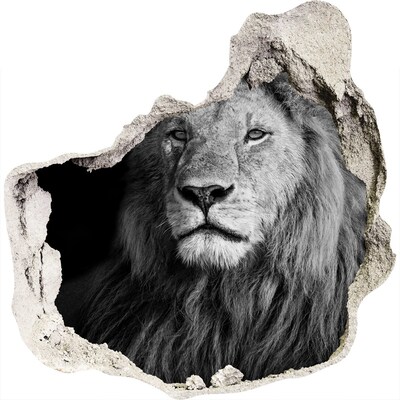 Autocolant autoadeziv gaură Leu într-o gaură în perete