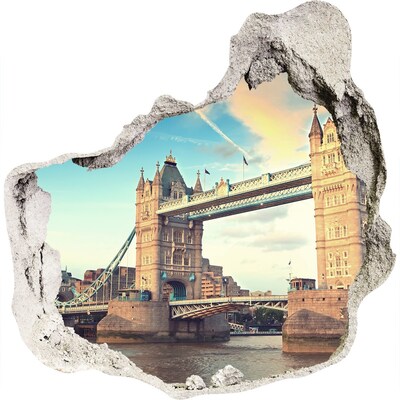 Autocolant un zid spart cu priveliște Tower Bridge din Londra