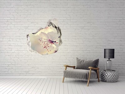 Autocolant un zid spart cu priveliște Un vis floral în spatele peretelui