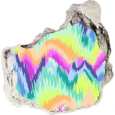 Autocolant 3D gaura cu priveliște Un val colorat pe perete