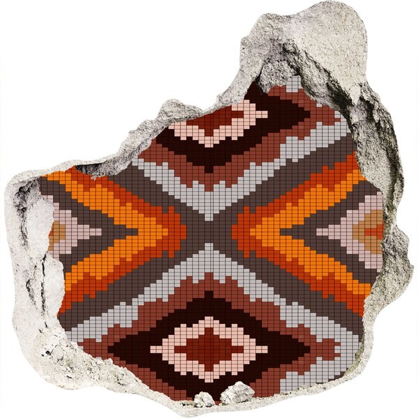 Autocolant de perete gaură 3D Modele de mozaic în culori pământii