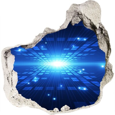 Autocolant un zid spart cu priveliște Spațiul digital din spatele peretelui