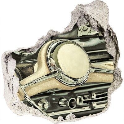 Fototapet un zid spart cu priveliște Cockpitul elegant al unei mașini clasice