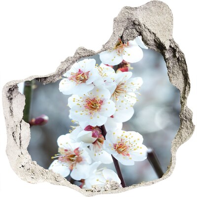 Autocolant 3D gaura cu priveliște flori de cireș