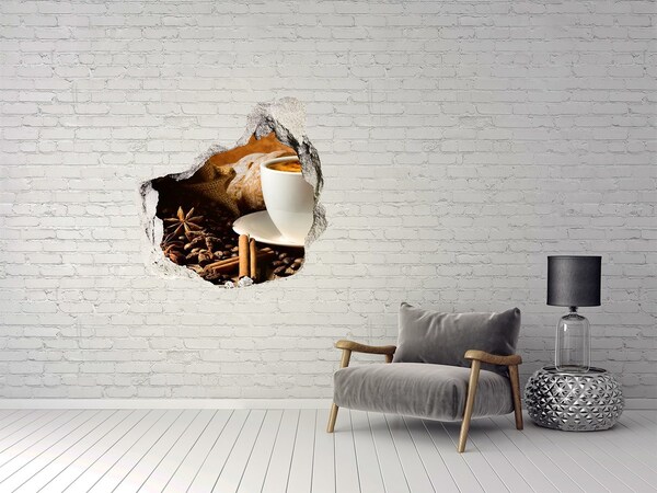 Autocolant autoadeziv gaură Cafea și pâine proaspătă