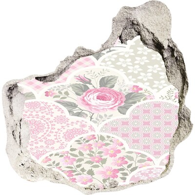 Autocolant de perete gaură 3D Gaură în model floral de perete