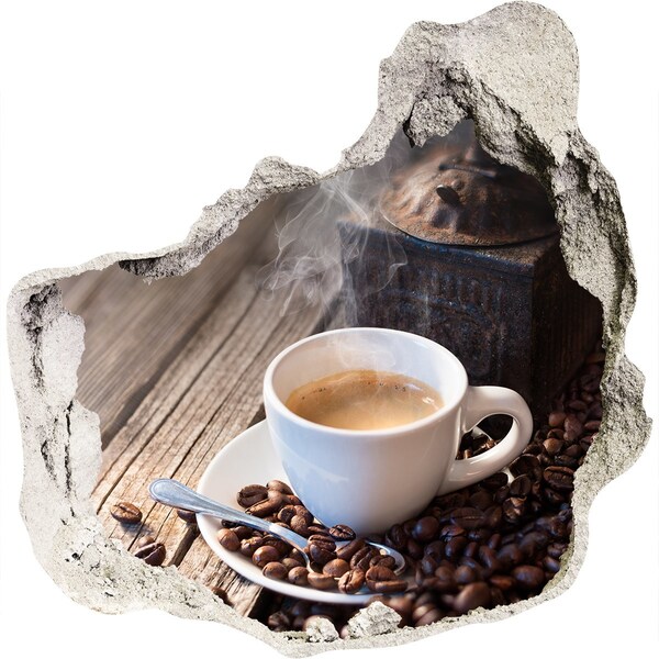 Autocolant 3D gaura cu priveliște Cafea într-o cafenea confortabilă