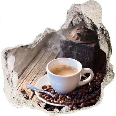 Autocolant 3D gaura cu priveliște Cafea într-o cafenea confortabilă