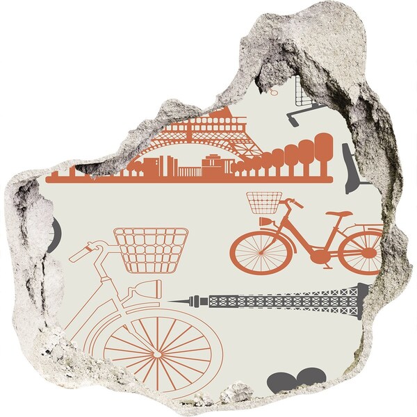 Autocolant gaură 3D Parisul în detaliu