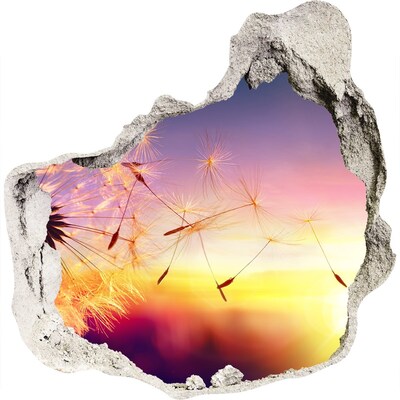 Fototapet 3D gaură în perete Vise cu flori la apus