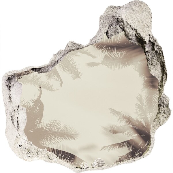 Fototapet un zid spart cu priveliște Oază tropicală în spatele zidului