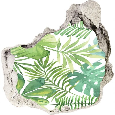 Fototapet un zid spart cu priveliște Un paradis tropical printre frunze