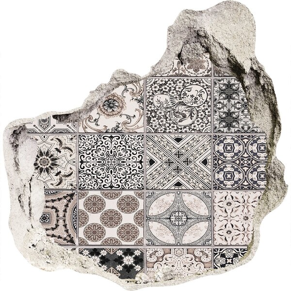 Fototapet 3D gaură în perete Plăci în stil vintage