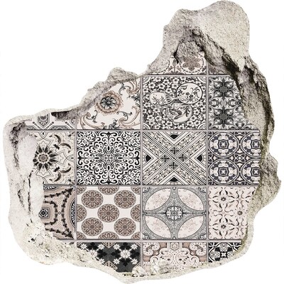 Fototapet 3D gaură în perete Plăci în stil vintage