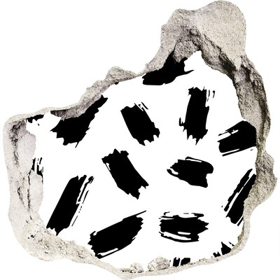 Autocolant gaură 3D Un perete deteriorat cu dungi abstracte