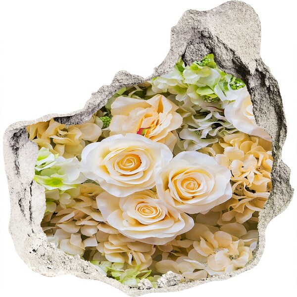 Autocolant un zid spart cu priveliște Un paradis al florilor în spatele zidului