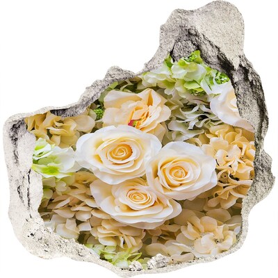 Autocolant un zid spart cu priveliște Un paradis al florilor în spatele zidului