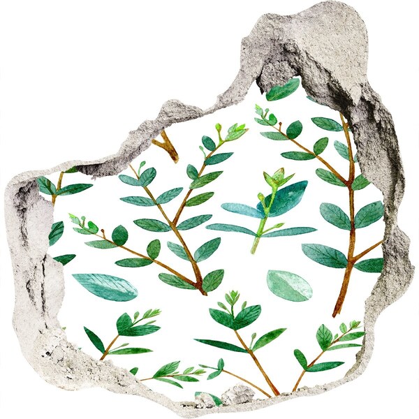 Fototapet 3D gaură în perete Grădină verde din beton