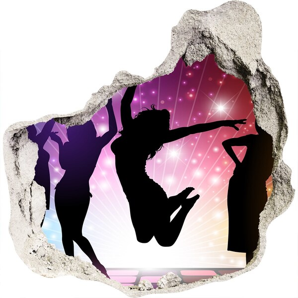 Autocolant de perete gaură 3D Dansând în lumina reflectoarelor