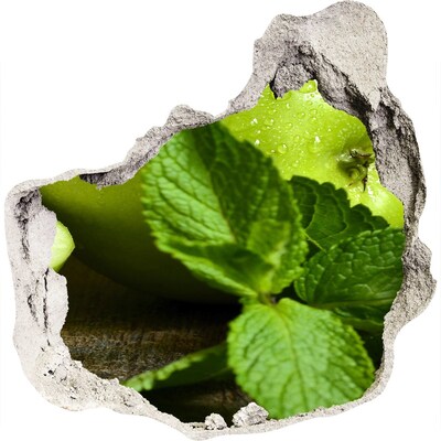 Autocolant un zid spart cu priveliște Măr verde cu mentă