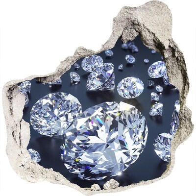 Autocolant gaură 3D Diamante strălucitoare pe perete