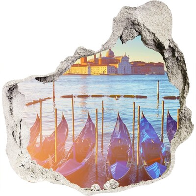 Autocolant de perete gaură 3D Veneția în lumina apusului