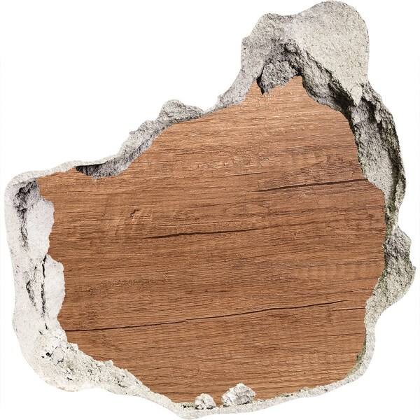 Autocolant un zid spart cu priveliște Un perete deteriorat cu o placă de lemn