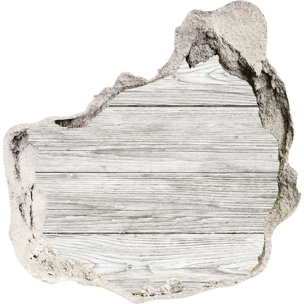 Fototapet un zid spart cu priveliște Podea de lemn într-o gaură din perete