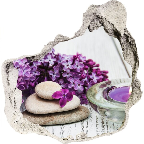 Fototapet un zid spart cu priveliște O oază florală de pace