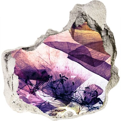 Autocolant de perete gaură 3D Lumea florală din spatele pereților