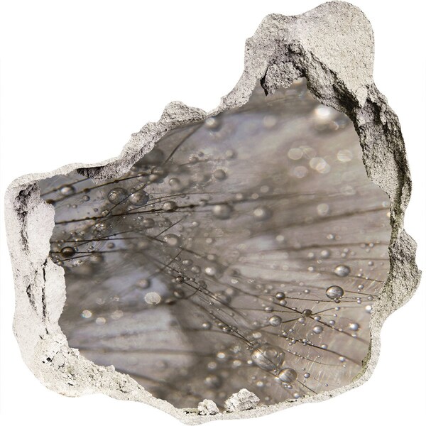 Autocolant gaură 3D Picături de apă pe sticlă