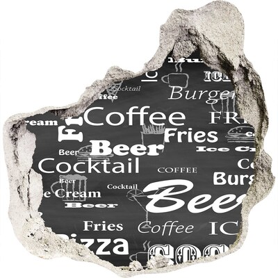 Autocolant 3D gaura cu priveliște Haos culinar în gaură