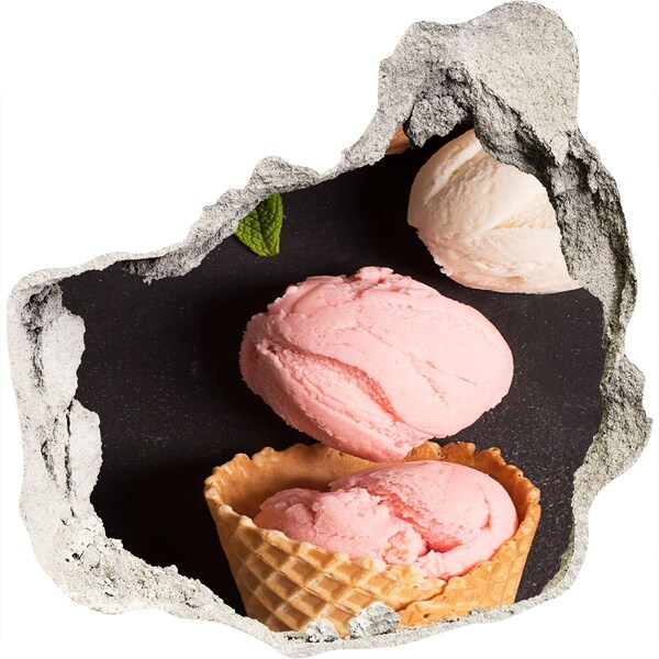 Autocolant 3D gaura cu priveliște Sărbătoarea cu înghețată Hole in the Wall