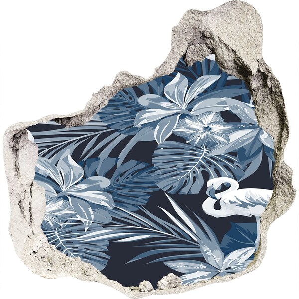 Autocolant autoadeziv gaură Paradis tropical cu flamingi